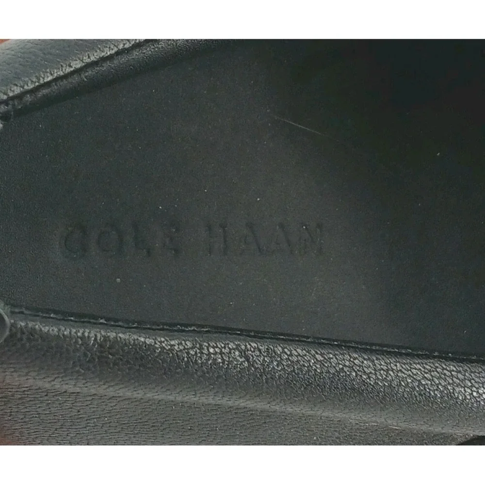 Cole Haan Venetian Driving Loafers Men's Size 14M Black Leather Moc-Toe Shoes C1